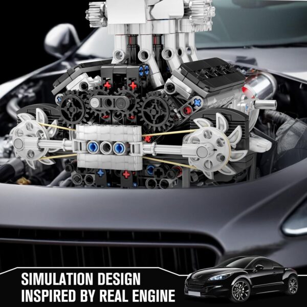 مجموعه لگو مکانیک موتور V8 Mould King 10206 | Mould King 10206 V8 Engine
