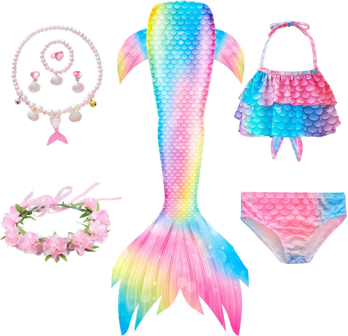 لباس پری دریایی دخترانه کیدز | Mermaid 9 تکه MC50408-CF - Image 1 لباس پری دریایی دخترانه کیدز | Mermaid 9 تکه MC50408-CF