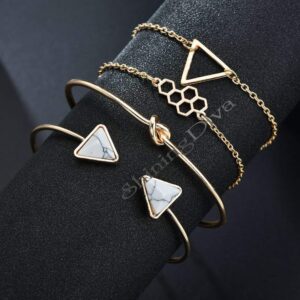 دستبند النگویی چندلایه شارم‌دار شاینینگ دیوا مدل 10695b | Shining Diva