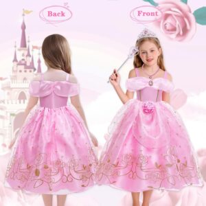 لباس پرنسس صورتی دخترانه AmzBarley | AmzBarley Princess Dress