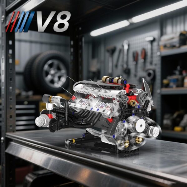 مجموعه موتور V8 Suplanet | کیت مکانیکی با نور و موتور (664 قطعه) | K96212