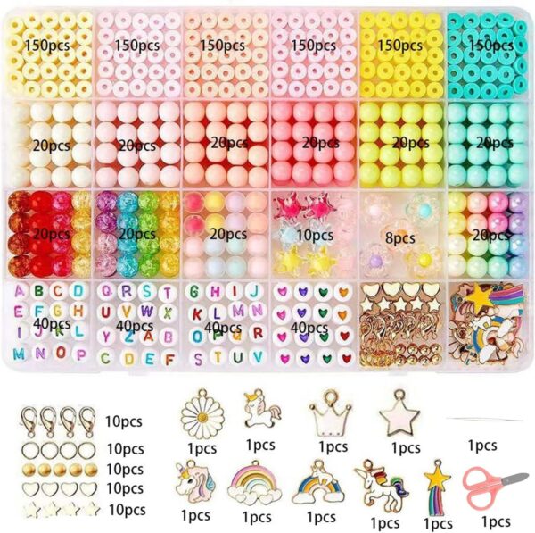 ست مهره دستبند کودک 1319 عددی | AoMige DIY Kids Bracelet Beads Set
