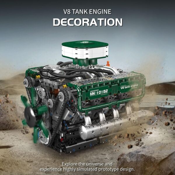 Mould King 10182 | کیت مدل موتور V8 کارکردنی MOC