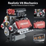 کیت موتور V8 478 قطعه KASTWAVE | مدل کارکرددار با صدا