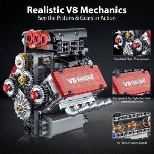 کیت موتور V8 478 قطعه KASTWAVE | مدل کارکرددار با صدا