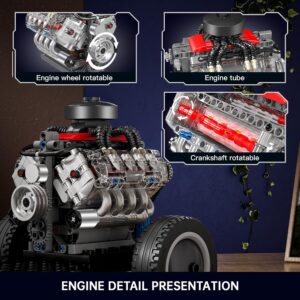 مجموعه موتور وی8 مینی Mould King مدل | Mould King V8 Engine Kit FT-10171-1104