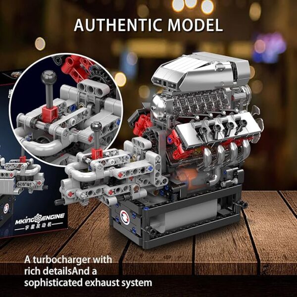 مجموعه موتور V8 مولد کینگ 10225 | Mould King 10225 V8 Engine - Image 4