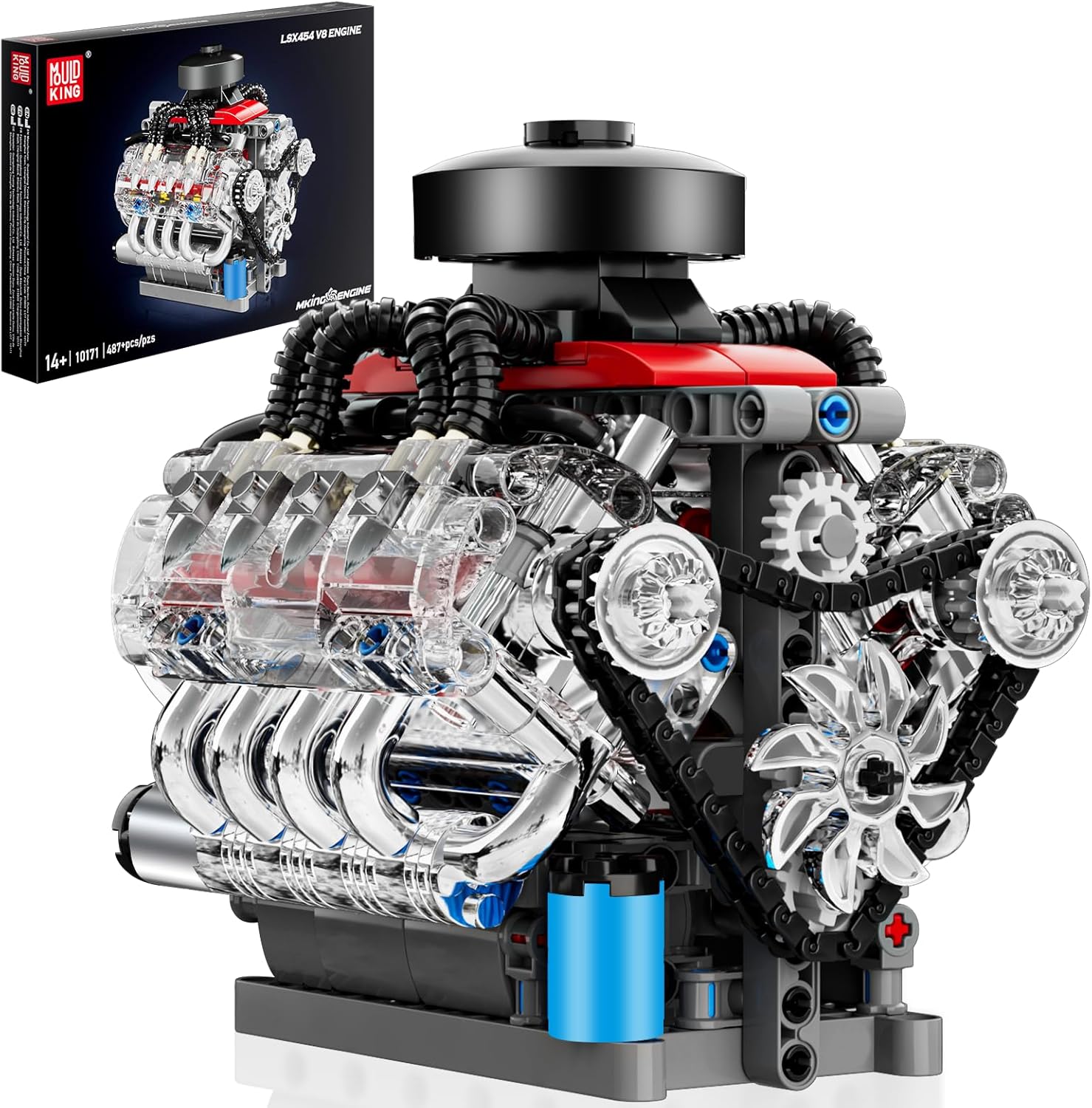 مجموعه موتور وی8 مینی Mould King مدل | Mould King V8 Engine Kit FT-10171-1104 - Image 1 مجموعه موتور وی8 مینی Mould King مدل | Mould King V8 Engine Kit FT-10171-1104