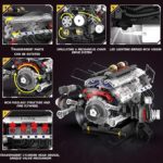 مجموعه موتور V8 Suplanet | کیت مکانیکی با نور و موتور (664 قطعه) | K96212 - Image 7