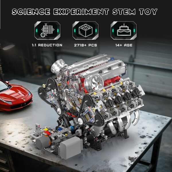 کیت موتور V8 مولد کینگ 10219 | Mould King 10219 V8 Engine