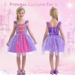 لباس پرنسس بنفش آمزبارلی | AmzBarley Girls Costume Princess Lepei Dress