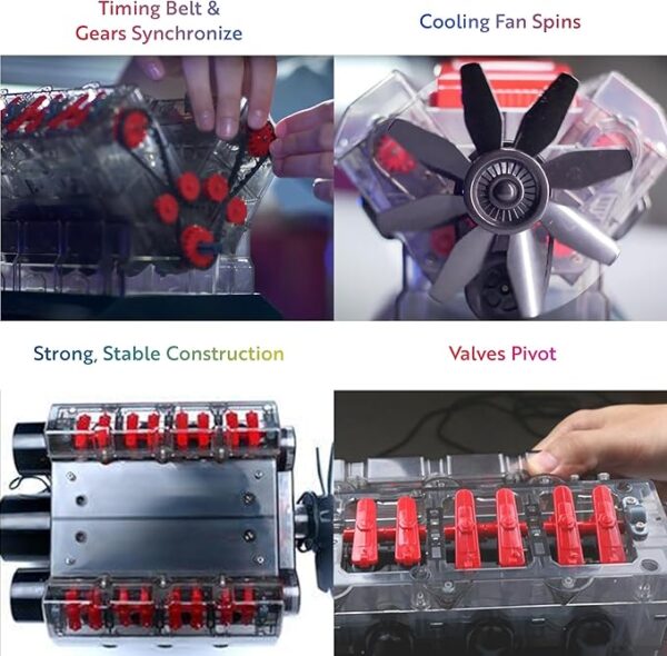 موتور احتراق داخلی Playz V8 | Playz V8 Engine Model Kit - Image 6