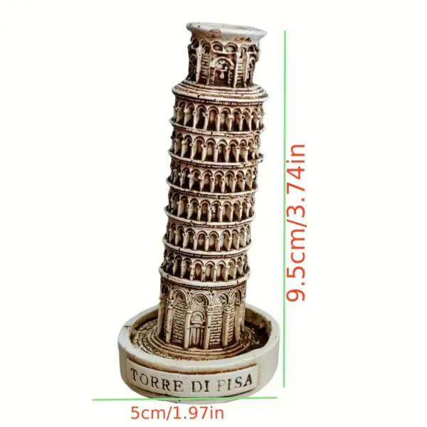 مجسمه دکوری برج کج پیزا سفید رزینی مدل ایتالیایی