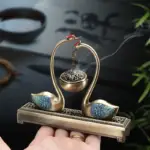 بخورسوز دوکاره طرح دریاچه قو با استند رومیزی