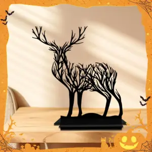 آویز/دکوری رومیزی آکریلیک سیاه طرح درخت و آهو