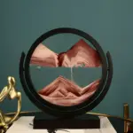 آویز شیشه شنی 3D طرح ساعت شنی (دکوری اتاق پذیرایی)