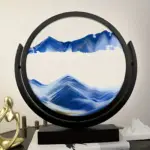 آویز شیشه شنی 3D طرح ساعت شنی (دکوری اتاق پذیرایی)