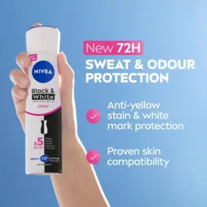 مام اسپری ضدتعریق نایوآ | NIVEA Black & White 72H 2×150ml