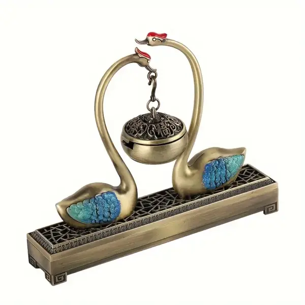 بخورسوز دوکاره طرح دریاچه قو با استند رومیزی