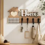 جاکلیدی و طبقه دیواری چوبی مدل INS