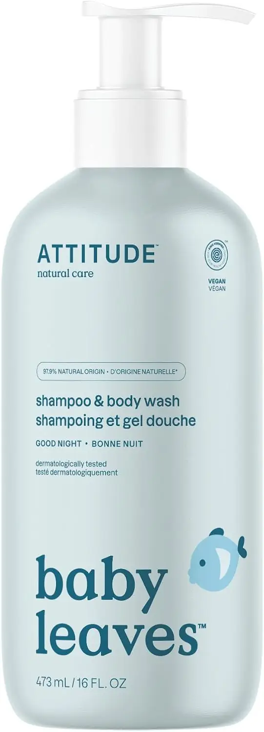 شامپو بچه 2در1 Attitude | Attitude Baby Leaves Natural Shampoo - Night | شیر بادام 473ml - Image 1 شامپو بچه 2در1 Attitude | Attitude Baby Leaves Natural Shampoo - Night | شیر بادام 473ml