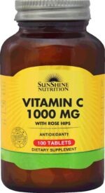 ویتامین C سانشاین نوتریشن 1000mg با گل رز | Sunshine Nutrition | 100 قرص