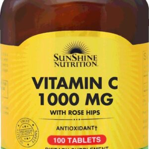 ویتامین C سانشاین نوتریشن 1000mg با گل رز | Sunshine Nutrition | 100 قرص