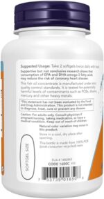امگا 3 نو فیوز Omega-3 180 EPA / 120 DHA | Now Foods | 100 سافت‌ژل