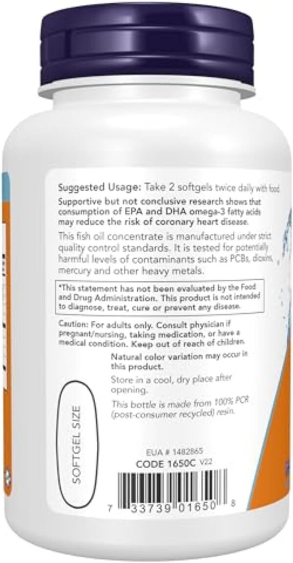 امگا 3 نو فیوز Omega-3 180 EPA / 120 DHA | Now Foods | 100 سافت‌ژل