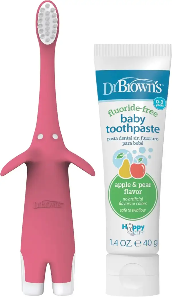 مسواک کودک دکتر براونز | Dr. Brown's Infant-to-Toddler Set صورتی فیل 1.4oz