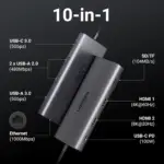 UGREEN USB C Docking Station 10-in-1 مدل 15534 | دو HDMI 4K@60