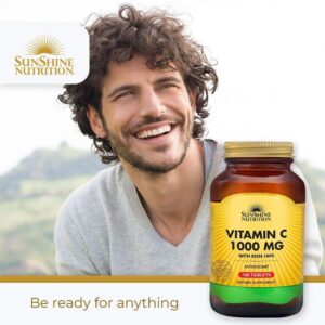 ویتامین C سانشاین نوتریشن 1000mg با گل رز | Sunshine Nutrition | 100 قرص