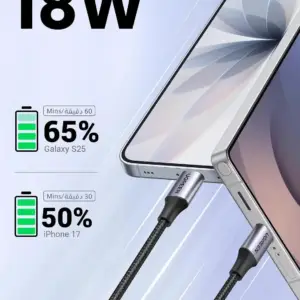 کابل تایپ C اوگرین 1 متری | UGREEN 60126 USB A به USB C فست شارژ 18W
