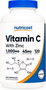 ویتامین C و زینک نوتریکواست مدل NCVITCZINCCAPS | Nutricost Vitamin C with Zinc