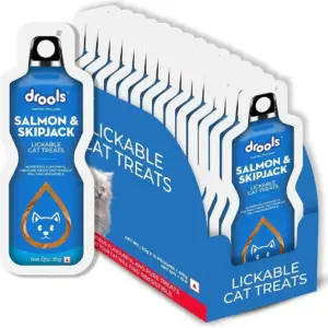 تشویقی کرمی لیسیدنی گربه درولز | Drools سالامون و Skipjack (30 گرم)