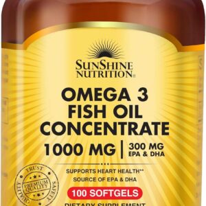 امگا 3 سان‌شاین نوتریشن 1000mg | روغن ماهی 100 سافت‌ژل با EPA و DHA