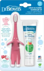 مسواک کودک دکتر براونز | Dr. Brown's Infant-to-Toddler Set صورتی فیل 1.4oz