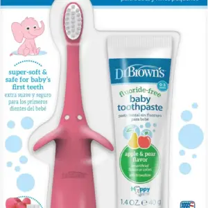 مسواک کودک دکتر براونز | Dr. Brown's Infant-to-Toddler Set صورتی فیل 1.4oz