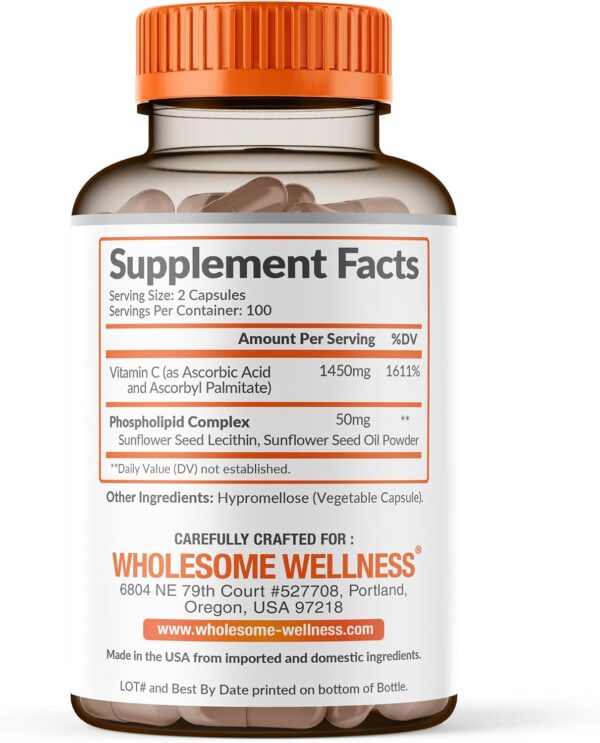 ویتامین C لیپوزومال 1500mg واتلسنولنس | Wholesome Wellness | کپسول 200 عددی