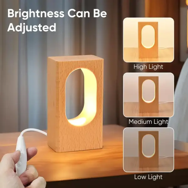 چراغ رومیزی چوبی LED دیمردار نالاکال | NALACAL Natural Wood LED Desk Lamp