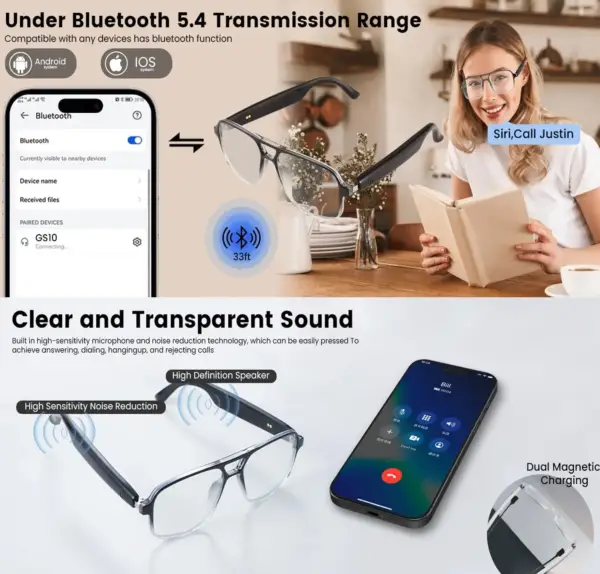 عینک هوشمند بلوتوث Azonee مدل FEISEDY G2835 | Smart Bluetooth Glasses