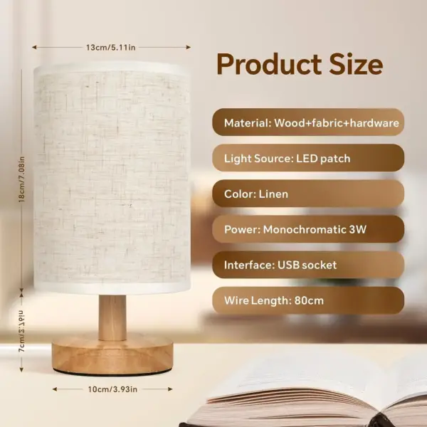 چراغ کنار تخت بی شنیون بی لایت USB | Baytion BTL001 | Warm Linen