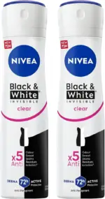 مام اسپری ضدتعریق نایوآ | NIVEA Black & White 72H 2×150ml