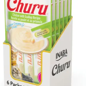 تشویقی گربه اینابا چورو مرغ بدون غلات | Inaba Churu Chicken | پوره 24 عددی
