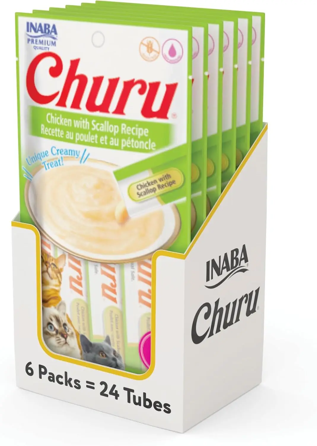 تشویقی گربه اینابا چورو مرغ بدون غلات | Inaba Churu Chicken | پوره 24 عددی - Image 1 تشویقی گربه اینابا چورو مرغ بدون غلات | Inaba Churu Chicken | پوره 24 عددی