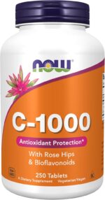 ویتامین C 1000 NOW | NOW Foods ویتامین C-1000 با رز هیپس 250 عددی