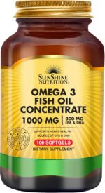 امگا 3 سان‌شاین نوتریشن 1000mg | روغن ماهی 100 سافت‌ژل با EPA و DHA