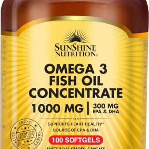 امگا 3 سان‌شاین نوتریشن 1000mg | روغن ماهی 100 سافت‌ژل با EPA و DHA