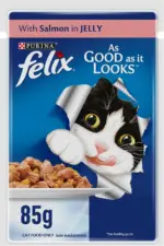 غذای گربه بالغ پورینا فلیکس با سالمون در ژله | Purina Felix 85g x 12