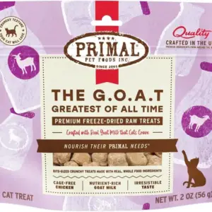تشویقی گربه فریزدرای Primal Pet Foods | Freeze Dried Chicken GOAT Treats با شیر بز 2 اونس